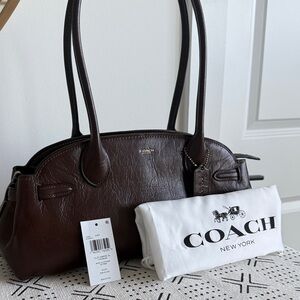 Coach Dark Brown Leather Shoulder Bag